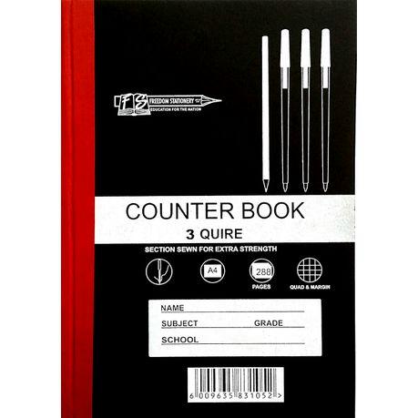 3-Quire 288 Page A4 Q&M Counter Book 